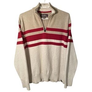 Eddie Bauer Beige and Red Men's Sweater